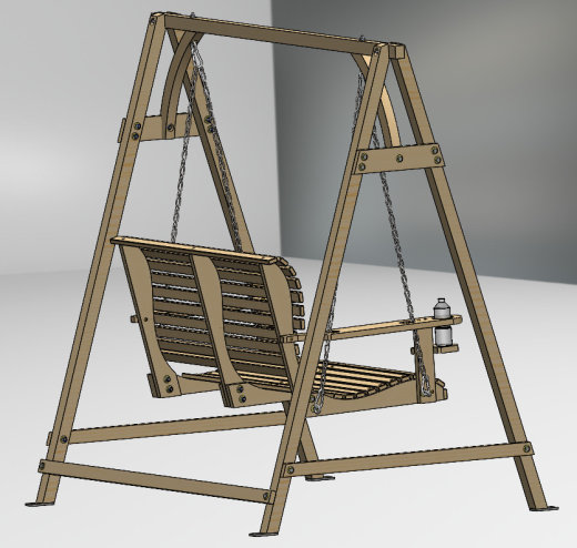 木质双人摇椅缩略图